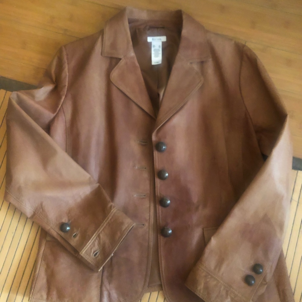 Liz & Co. Brown Leather Jacket